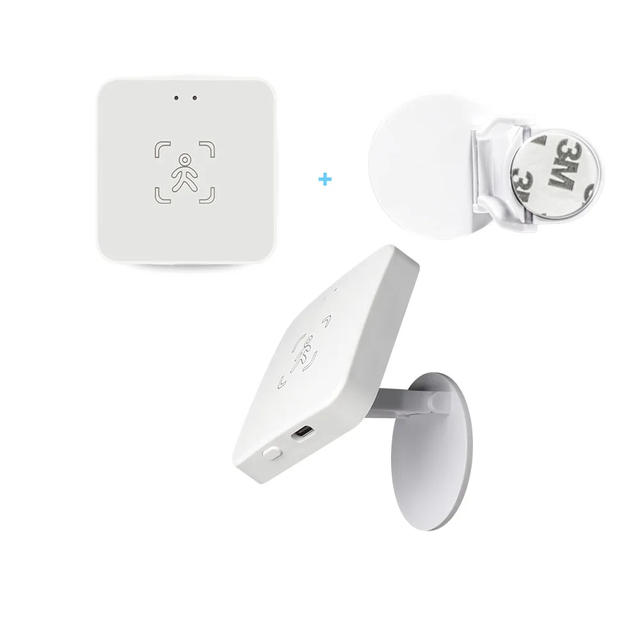 SIXWGH Smart Home Automation Sensor 5.8GHz/24GHz MmWave Radar Fall Sleep Detection WiFi/Zigbee 3.0 10m Range Wall Plastic Flip
