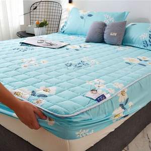 Lenzuola da letto in cotone 100% con fasce elastiche imbottite trapuntate copriletto antipolvere - Product Image 3