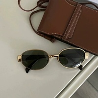 Lunettes de soleil ovales vintage années 90, petite monture métallique, esthétique Old Money, verres rétro UV400, lunettes de mode pour hommes et femmes