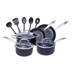 Hot bán 13-Piece thép không gỉ không dính đá nhà bếp <span class=keywords><strong>Cookware</strong></span> Set thiết kế cổ điển Fry Chảo thịt hầm saucepans biểu tượng tùy chỉnh - Product Image 2
