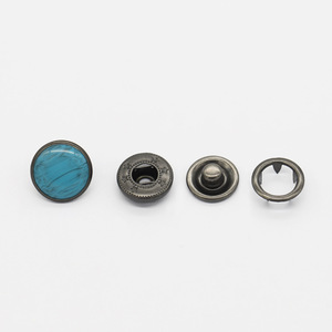 Boutons métalliques cachés en laiton texturé uni, ronds, bleus fantaisie, colorés, 9MM 10MM 12MM 14MM 15MM, 4 parties, pour vêtements - Product Image 3