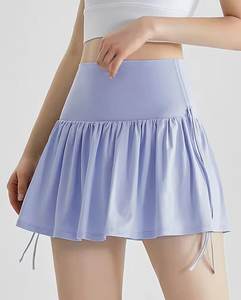 Benutzer definierter Falten-Tennis rock für Frauen mit hoher Taille Neues Design Schnellt rockn ender Fitness rock mit Schnürung und Kordel zug - Product Image 3