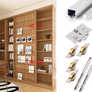Hiện đại Hidden theo dõi quần áo bên trong đẩy cơ chế thép đa năng Đường Sắt bánh xe nhà bếp lưu trữ cửa tủ trượt phần cứng - Product Image 1