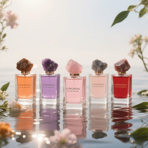 Brand New 50ml Empty <b>Perfume</b> <b>Bottles</b> Square Spray <b>Perfume</b> <b>Bottle</b> 30ml 100ml Clear Glass <b>Perfume</b> <b>Bottle</b> With Natural Stone Lid - Product Image 4