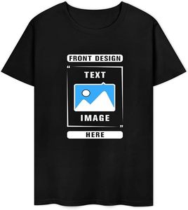 T-shirt à col rond décontracté personnalisable Design personnalisé sur le devant et le dos en coton filé Siro - Product Image 4