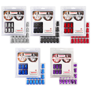 Écrous <span class=keywords><strong>antivol</strong></span> en acier <span class=keywords><strong>de</strong></span> haute qualité à 7 cannelures heptagonales M12*1.5 M12*1.25, multicolores, à extrémité fermée, avec clé - Product Image 1