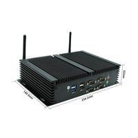 Mini PC Industrial sin Ventilador OEM, Core I5 4278U/I7 4578U, 6 Puertos DB9 COM, LAN 2.5Gb, HD VGA, 8 Puertos USB, Compatible con 3G/4G, Linux