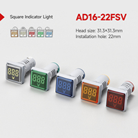 Voltímetro Digital LED Cuadrado de 22 mm, AC60-500V / DC5-100V, Opción de Color (Amarillo/Verde/Rojo/Blanco), Mini Indicador de Panel