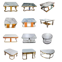 Table de bar robuste en acier inoxydable avec plateau en pierre frittée ou en verre et niche de rangement pour discothèque ou salon VIP