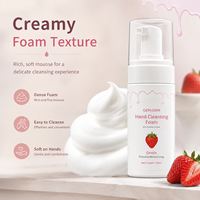 Savon Moussant pour les Mains Parfumé à la Fraise, Format Voyage, Vegan, Sans Cruauté, pour Enfants et Adultes, Rafraîchissant, Éliminant les Odeurs, Combatant les Germes