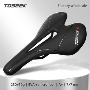 TOSEEK Vente en gros usine <span class=keywords><strong>Selle</strong></span> de vélo de route et VTT en fibre de carbone et cuir 280x155mm 7x7mm Rails ronds Ergonomique Légère OEM - Product Image 1