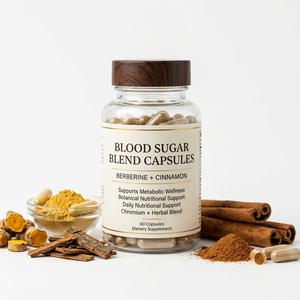 Capsules de mélange de sucre sanguin à marque privée OEM, formule 22-en-1 avec berbérine et cannelle, favorise le bien-être métabolique - Product Image 1
