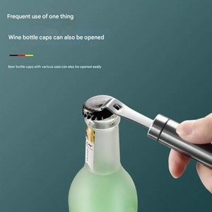 Outil d'ouverture de bouchons professionnel multi-usage en acier inoxydable - Design mini pour flacons de pharmacie, bouteilles de bière, couvercles de bocaux - Product Image 1