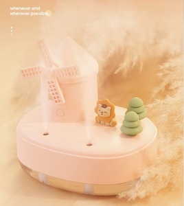 Boîte à musique moulin à vent pour chambre de bébé, humidificateur d'air, mini humidificateur à double pulvérisation mignon <span class=keywords><strong>Leo</strong></span>, grand humidificateur à brume - Product Image 4