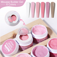 R S Nail Gel Constructeur Mousse Nude 6 Couleurs Texture Crémeuse Sans Débordement Longue Durée 30 Jours Extension d'Ongles Gel Dur