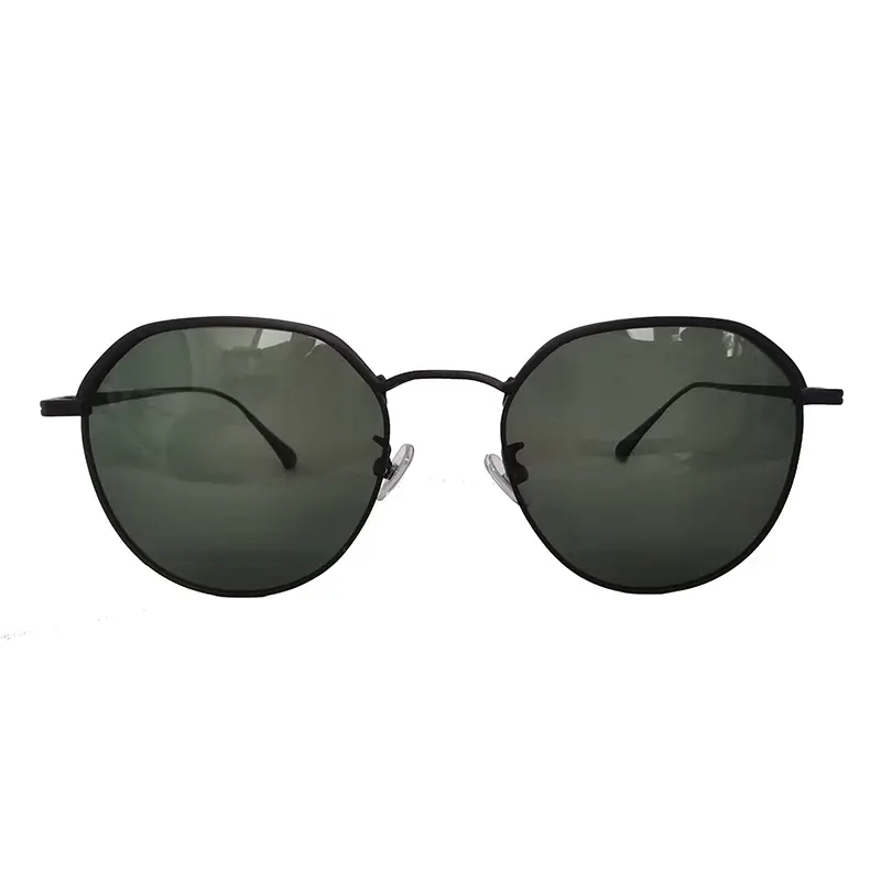 Custom Logo Vendors Vintage Men Women Titanium Round Oversized Frames Nylon Lens Sunglasses