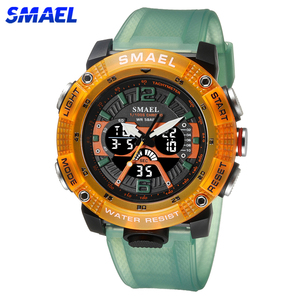 Montre numérique LED SMAEL 8058 pour jeunes, mode, alarme, antichoc, double montre, chrono, étanche, grande montre pour hommes, montre cool - Product Image 1