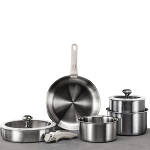 Juego de ollas de acero inoxidable 316 para el hogar con mango extraíble, utensilios de cocina - Product Image 1