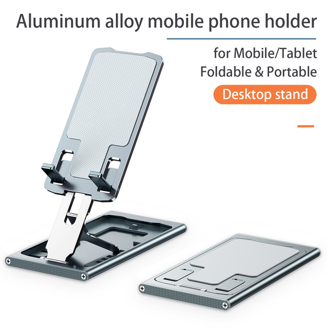 Universal Alloy Tablet Stand, Folding Portable Adjustable Bracket for Smartphones, Tablets, and E-Readers