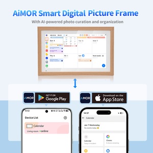 Cadre photo numérique intelligent Android 14 de 15,6 pouces 2026 avec écran tactile de bureau, prise <span class=keywords><strong>en</strong></span> charge MP4/MP3, WiFi6, 4+64 Go, <span class=keywords><strong>en</strong></span> plastique, pour rappels/horloge, idéal pour les enfants - Product Image 4