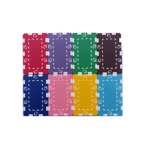 Groothandel Custom Rechthoekige Gekleurde Poker Plaque Set Dobbelstenen Desgin 29G 75Mm Abs Met Ijzer Chips Binnen Voor Casino gokken