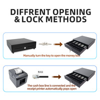 Caja Registradora Xincode para Sistema POS, 4 Compartimentos para Billetes, 5 para Monedas, Ranuras Ajustables para Monedas, 12V, RJ11, RJ12, Cerradura con Llave, GT-C330B
