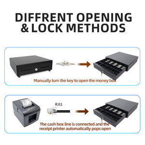 <span class=keywords><strong>Caja</strong></span> Registradora Xincode para Sistema POS, 4 Compartimentos para Billetes, 5 para Monedas, Ranuras Ajustables para Monedas, 12V, RJ11, RJ12, Cerradura con Llave, GT-C330B - Product Image 5