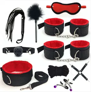 Atacado 10 peças/conjunto de produtos sexuais brinquedos eróticos para adultos bdsm conjunto de bondage sexual algemas brinquedos sexuais para casais