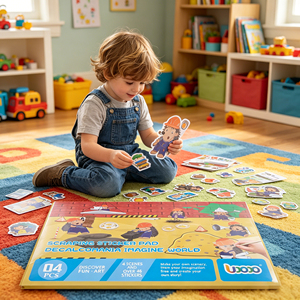 Bloc de Pegatinas con Temática de Construcción, con Múltiples Escenas para que los Niños Creen Mundos Imaginarios Personalizados - Product Image 3