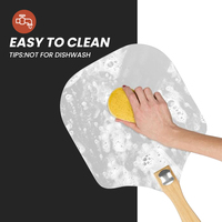 Utensilio de Cocina, Pala para Pizza de Aluminio de 12 Pulgadas, Espátula para Pizza con Mango de Madera Plegable para Hornear Pizza y Pan