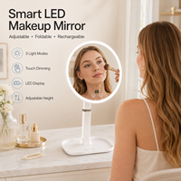 Miroir de Maquillage LED Personnalisé de 8,3 Pouces avec Écran Tactile à Intensité Variable Continue, Miroir Cosmétique de Coiffeuse Simple Face pour Téléphone – Vente en Gros