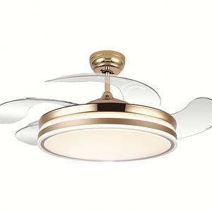 Ventilador de techo LED moderno para el hogar y el dormitorio con luz, Control remoto eléctrico, Motor DC Bldc Invisible retráctil para sala de estar - Product Image 2