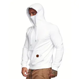 mh0816-11Custom Mens Hoodie Face Cover Casual Drawstring Hooded Sweatshirt With Multicolor