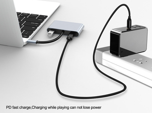 ฮับ USB-C 5-in-1 1MST สำหรับจอแสดงผลหลายจอ <span class=keywords><strong>4K</strong></span> <span class=keywords><strong>120Hz</strong></span> อะแดปเตอร์ VGA ตัวเรือนอะลูมิเนียมอัลลอยด์ รองรับการชาร์จ PD ตัวแยก USB 3.0 มีสินค้าในสต็อก - Product Image 4