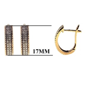 Boucles d'oreilles brillantes et glamour en or rose massif 18 carats avec diamants de haute qualité Boucles d'oreilles rondes pour le grand jour de la mariée - Product Image 2