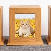Urna Funeraria de Madera para Mascotas, Estilo Americano y Europeo, con Marco para Fotos, Ecológica y Biodegradable, para Perros y Gatos