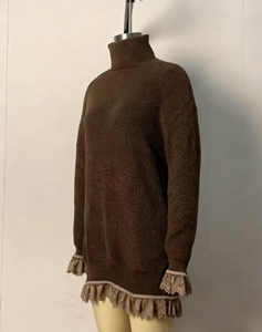 เสื้อสเวตเตอร์แขนยาวแบบถักคอสูงสำหรับผู้หญิงแฟชั่น - Product Image 6