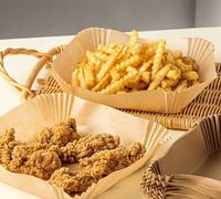 Lot de doublures en papier silicone double face enduites, absorbantes, imperméables et réutilisables pour friteuse à air, anti-graisse, pour cuisson et plateau alimentaire, usage domestique