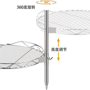 Barbecue pliant en acier inoxydable Kz Fs500 pour extérieur avec tiroir, idéal pour le camping et la cuisson au bois - Product Image 2