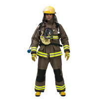 Costume de pompier Standard européen avec DRD Drag Vêtements ignifuges Tissu Nomex Combinaison de feu antistatique