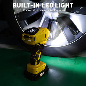 منفاخ إطارات سيارة لاسلكي مزدوج الطاقة 20 فولت/12 فولت مع ضاغط هواء بقوة 150 رطل لكل بوصة مربعة وميزة الإيقاف التلقائي، عدة أدوات للطوارئ للنفخ السريع، أصفر - Product Image 5