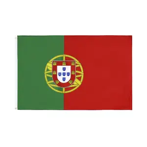 Wholesale 3*5ft 100% polyester screen print flying Portugal national flag for promotion