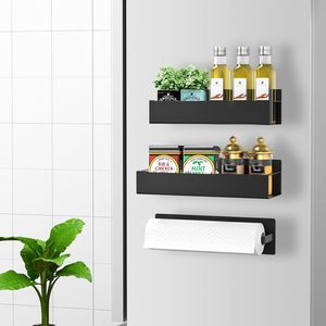 Keuken Magnetische Keuken Organizer Rvs Magnetisch Specerij Opbergrek Papieren Handdoek Houder Voor Koelkast - Product Image 1