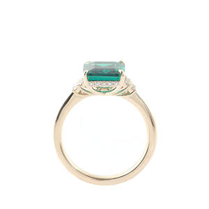 Anello a grappolo diamante 10 carati oro 2 carati anello da laboratorio con smeraldo con smeraldo gioielli personalizzati moda semplice <span class=keywords><strong>Miss</strong></span> Rings - Product Image 3