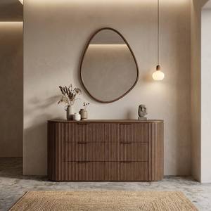<span class=keywords><strong>Buffet</strong></span> vertical en chêne rainuré Wabi-Sabi, meuble de rangement incurvé en bois massif importé - Product Image 3
