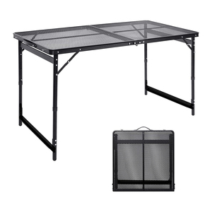 Có Thể Điều Chỉnh Ngoài Trời BBQ Dã Ngoại Xách Tay Đứng Lưới 3 Chiều Cao Nướng Bảng Có Thể Gập Lại Gấp Bảng Cắm Trại Bảng - Product Image 1