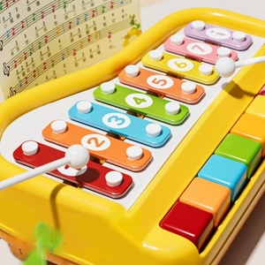 <span class=keywords><strong>Xylophone</strong></span> à 8 notes pour enfants, instrument de musique éducatif en plastique, jouet de percussion à manier à la main, 2-en-1 - Product Image 5