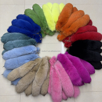Porte-clés en fourrure de renard naturelle authentique, personnalisé, en gros, 45 cm, grand modèle, OEM, queue de renard noire moelleuse, pas cher