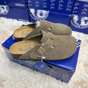 Best Quality Birkentocks Germany Outdoor Flat Sandal <strong>Mule</strong> <strong>Clog</strong> Leather Suede Cork Foot Bed Solid <strong>Clog</strong> Birkentocks - Product Image 1