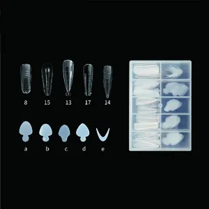 288 Stks/doos Poly Gel Plastic Nagelvorm Groothandel Verlenggel Pad Transparante Franse Matte Dubbele Nagel Vorm Set